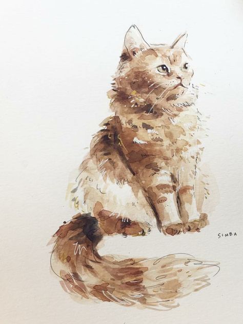 Cat Semi Realistic, Cat Drawing Semi Realistic, Cat Drawing Realistic, Cat Oil Pastel, Realistic Cat Drawing, Realistic Animal Drawings, Pop Cat, Watercolour Ideas, Study Art