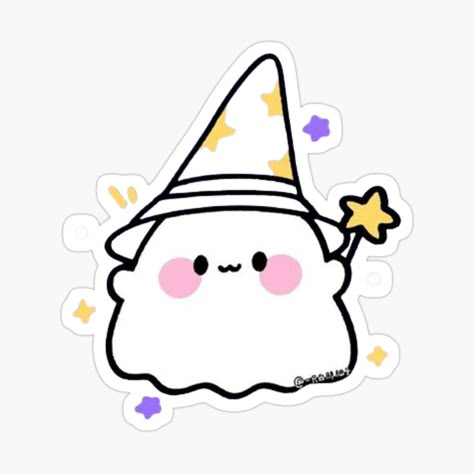 Get my art printed on awesome products. Support me at Redbubble #RBandME: https://www.redbubble.com/i/sticker/Wizard-ghost-stickers-by-DedsignJ/158304012.EJUG5?asc=u Ghost Drawings, Stickers Bonitos, Ghost Stickers, Ghost Drawing, Ghost Tattoo, Cute Ghost, Cute Stickers, Wizard, My Art