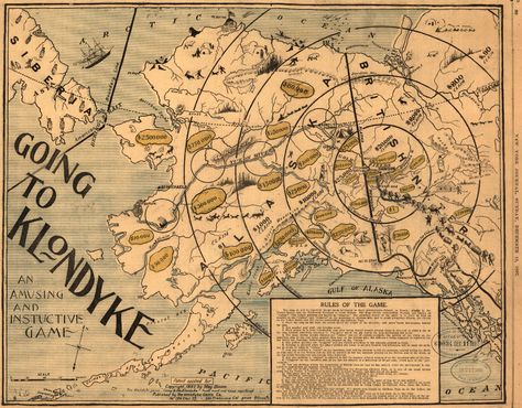 Race for the Gold: Map Games of the Klondike Gold Rush | Worlds Revealed: Geography & Maps at The Library Of Congress Klondike Gold Rush, Alaska Map, Gulf Of Alaska, Gold Map, Map Games, Old Maps, Old Map, Gold Rush, State Map