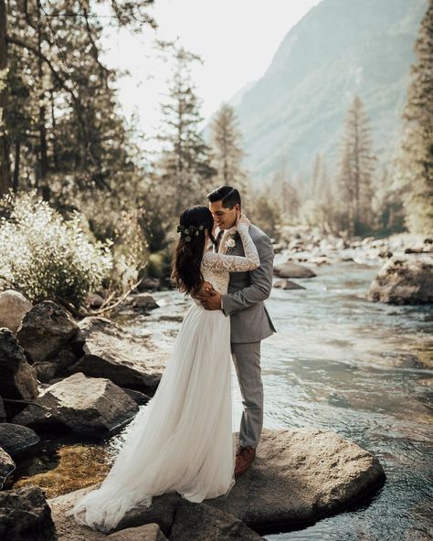 Yosemite National Park Elopement // Regan Scaife Photo & Video Organic Wedding Dress, Rory Dress, Keyhole Back Wedding Dress, Indie Wedding Dress, Wedding Dress With Long Sleeves, Wedding Dresses Hippie, Indie Wedding, Hippie Wedding, Park Elopement