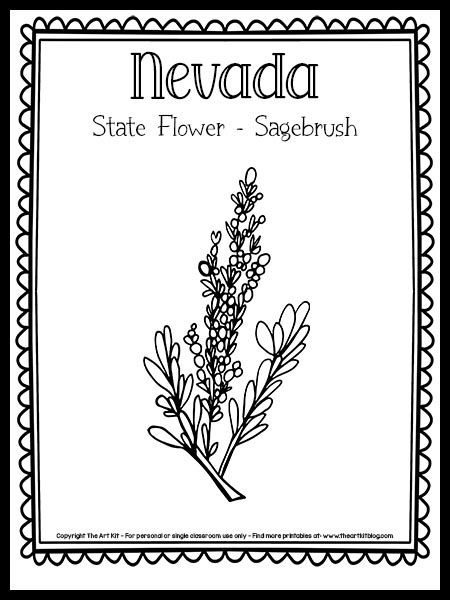 Nevada State Flower, 50 States Coloring Pages, Nevada Tattoo Ideas, Nevada Tattoo, Stamp Drawing, State Flowers, Fathers Day Coloring Page, Mario Coloring Pages, Swear Word Coloring Book