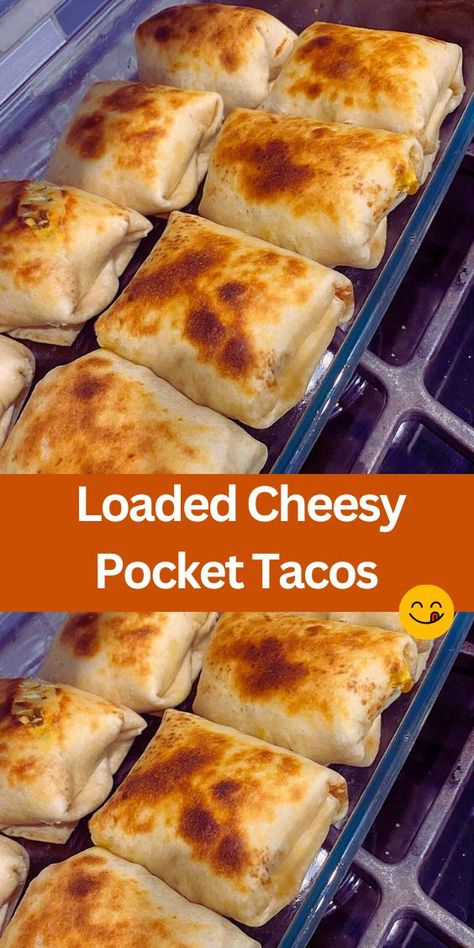 Try these Loaded Cheesy Pocket Tacos for a quick and delicious meal! Perfect for busy weeknights, these tacos feature seasoned beef, creamy cheese, and fresh toppings all wrapped in a crispy tortilla. Easy to customize and sure to be a hit with the whole family. Make dinner fun and tasty with this simple recipe! Loaded Cheese Pocket Tacos, Tortilla Pockets Ideas, Pocket Tacos, Cheesy Pocket Tacos, Cheesy Taco Pockets, Taco Pockets Tortillas, Cheesy Beef Taco Pockets 12 Tomatoes, Cheesy Beef Taco Pockets, Taco Wrap Recipe Tortillas