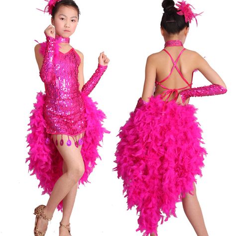 Latin Dance Dresses Costumes, Salsa Dancing Outfit, Danza Latina, Skirt Costume, Latin Dance Costume, Feather Skirt, Latin Dance Dress, Ballet Clothes, Latin Dance Dresses