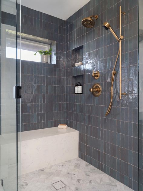 Vertical Stack Bond in the Shower | Centsational Style