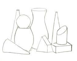 simple shapes of objects made from still life line drawing Life Line Drawing, Simple Still Life, Basics Of Drawing, Art Outline, Line Artist, Kids Bottle, Texture Drawing, Line Sketch, Art Worksheets