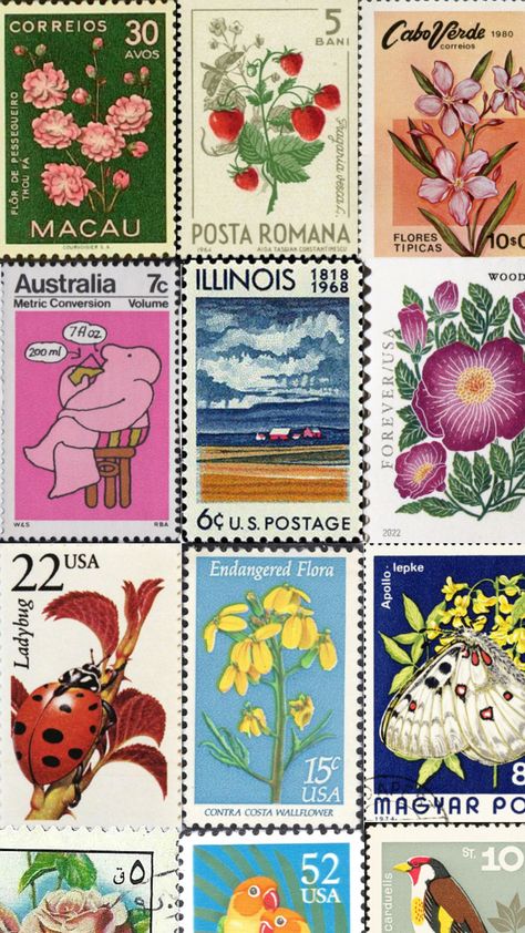 stamp wallpaper #wallpaper #stamps #vintage #paper Vintage Postage Stamps Printable, Mail Stamp Design, Stamp Aesthetic, Stamp Wallpaper, Stamps Vintage, Postage Stamp Design, Post Stamps, Old Stamps, Vintage Postage Stamps