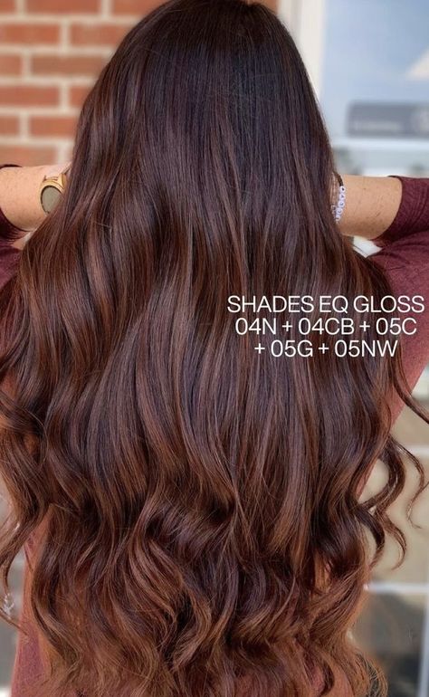 Chocolate Auburn Hair Formula, Redken Plum Hair Color Formula, Dark Copper Hair Formula, Chestnut Brown Hair Formula, Auburn Shades Eq Formula, Redken Auburn Formula, Shades Eq Red Brown Formulas, Brunette Ginger Hair, Redken Formulas