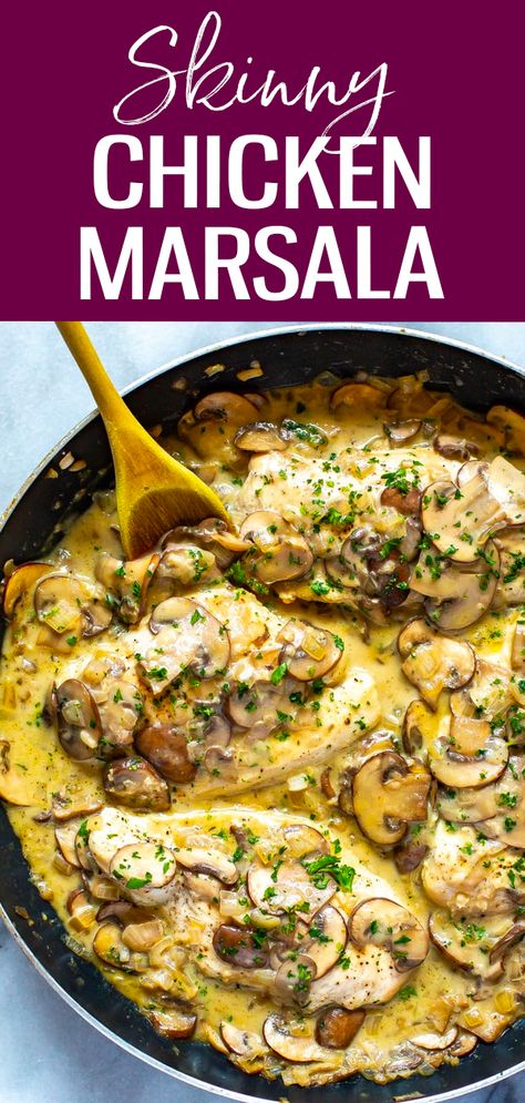 Mushroom Chicken Recipe, Easy Chicken Marsala, Chicken Marsala Easy, Creamy Mushroom Chicken, Chicken Mushroom Recipes, Marsala Chicken Recipes, Chicken Skillet Recipes, Marsala Wine, Chicken Marsala