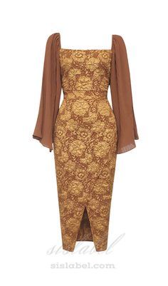 Brown Design, Brown Square, Flare Sleeve Dress, House Of Beauty, Floral Bodycon, Pleated Sleeves, Vintage Flare, Bodycon Floral Dress, Flower Print Dress