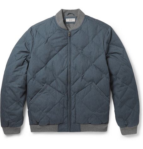 J.Crew   Quilted Cotton-Blend Bomber Jacket €345 Luxury Men's Quilted Jacket For Winter, Luxury Men's Quilted Jacket With Pockets, Luxury Men's Workwear Puffer Jacket, Luxury Men's Single-breasted Utility Jacket, Men's Bomber Jacket, Masculine Fashion, Quilt Jacket, Men's Coats And Jackets, Flight Jacket