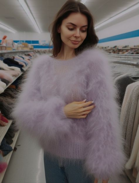 Fuzzy Sweater Outfit, Mohair Sweaters, Fuzzy Mohair Sweater, Pull Mohair, Soft Sweaters, Fluffy Sweater, Angora Sweater, Mohair Cardigan, Fuzzy Sweater