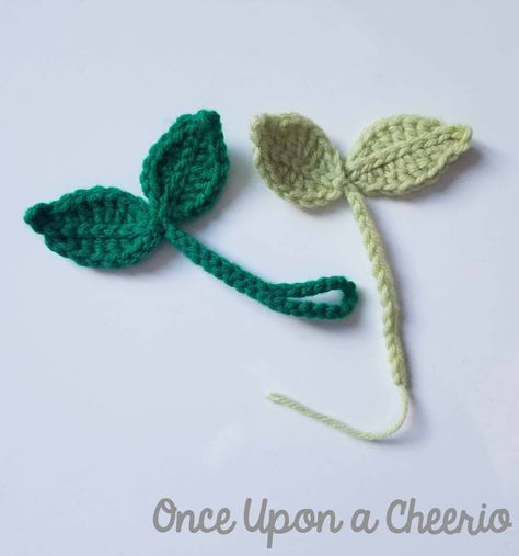 Leaf Sprout Cable Tie and Bookmark FREE Crochet Pattern Once Upon A Cheerio, Crochet Leaf Cable Tie, Leaf Sprout Cable Tie, Sprout Crochet Bookmark, Crochet Cable Tie Pattern, Plant Bookmark Crochet, Headphone Leaf Crochet Pattern, How To Crochet A Sprout, Easy Bookmark Crochet