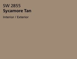 Siding, Corner Posts - Paint - Sherwin Williams, Sycamore Tan, SW2855, LRV27/41 max allowed Sycamore Tan Sherwin Williams, Tan Cabinets, Porch Paint, Cabinet Paint, Cabinet Paint Colors, European Farmhouse, Sherwin Williams Paint Colors, Desert Painting, Exterior Paint Colors