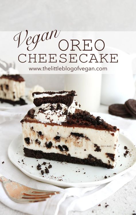 Vegan Oreo Cheesecake, Dairy Free Cheesecake, No Bake Oreo Cheesecake, Vegan Cheesecake Recipe, Vegan Baking Recipes, Vegan Cake Recipes, Vegan Cheesecake, Food Chocolate, Dairy Free Dessert