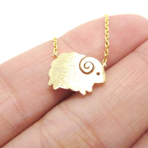 Little Mountain Goat Ram Sheep Shaped Animal Charm Necklace in Gold | DOTOLY Goat Jewelry, Drawing Jewelry, Ram Sheep, Delicate Diamond Necklace, Heart Shaped Diamond Pendant, Pave Heart Necklace, Minimal Pendant, Mountain Goat, Heart Necklace Diamond