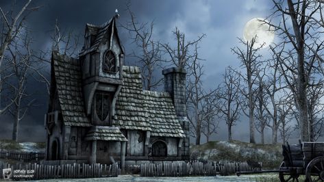 Spooky Haunted Houses | Haunted House by Horváth Előd (1) Haunted House Pictures, Creepy Circus, Creepy Houses, Dark House, Spooky House, Fantasy Forest, High Resolution Wallpapers, Halloween Haunted Houses, Haunted Places