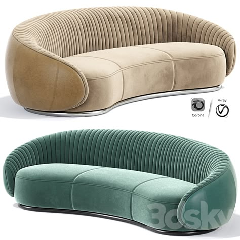 Ghidini Long Strip Curved Sofa - Sofa - 3D Models Circle Sofa, Luxury Sofa Design, Furniture Design Inspiration, Furniture Design Living Room, Lounge Design, Headboard Designs, Curved Sofa, Luxury Sofa, Lounge Sofa