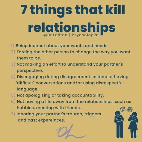 7 things that kill relationships Relationship Lessons, Relationship Therapy, Best Marriage Advice, Relationship Advice Quotes, Relationship Psychology, Healthy Relationship Tips, Couples Therapy, Relationship Help, How To Improve Relationship