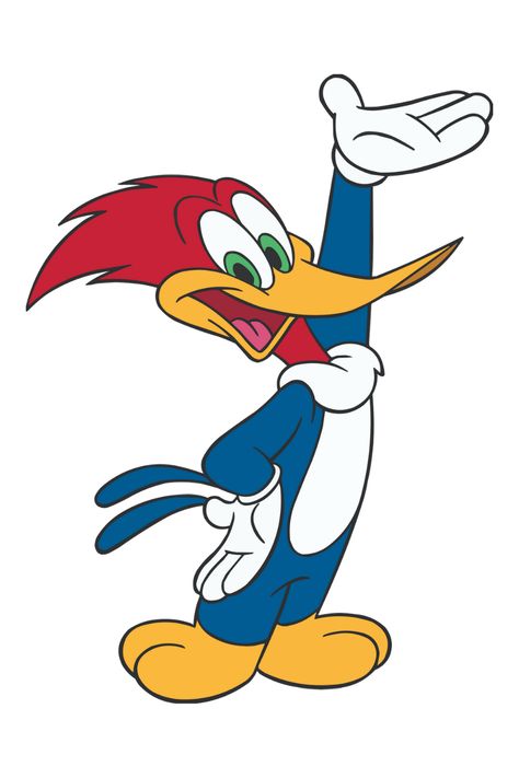 Woody Woodpecker: This energetic woodpecker with a distinctive laugh is a constant thorn in the side of grumpy characters like Wally the Woodpecker. Woody's trademark is his loud pecking that causes chaos wherever he goes. Disney Princess Zombie, Vintage Logos, Woody Woodpecker, Classic Cartoon Characters, Famous Cartoons, Cartoon Character Pictures, Saturday Morning Cartoons, Kids Zone, Favorite Cartoon Character