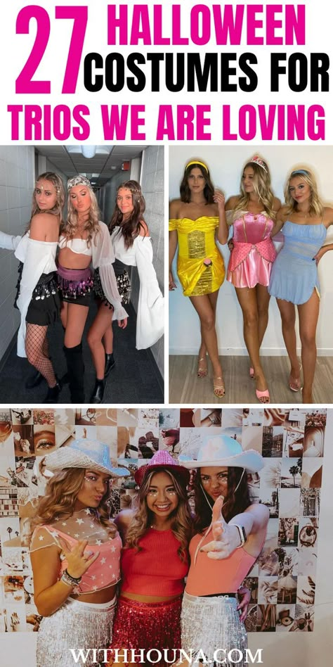 Halloween gets exciting when you're looking for the sexiest trio Halloween costumes to recreate with your gang. These Halloween costumes for trios will take your Halloween costume with your besties to the next level. We've got you everything from cute Halloween costumes for trios, matching Halloween costumes for trios, unique Halloween costumes for trios, best Halloween costumes for trios, last minute Halloween costumes for trios, trio Halloween costumes women, and cute trio Halloween costumes. Thruple Halloween Costumes, Bestie Halloween Costumes For 3, Diy Trio Halloween Costumes, Trio Womens Halloween Costumes, Last Minute Trio Halloween Costumes, Halloween Costumes For 3 Women, Halloween Costume For 3 Women, 3 Women Halloween Costumes, Easy 3 Person Halloween Costume