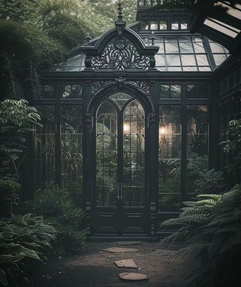 @benmyhre. #Witchy_Cottage_Bedroom #Dark_Gothic_House #Goth_Victorian_House #Cottage_Goth_Aesthetic Dark Gothic House, Cottage Goth Aesthetic, Goth Victorian House, Dark Victorian House, Gothic House Exterior, Gothic Greenhouse, Victorian Gothic House, Gothic Victorian House, Cottage Goth