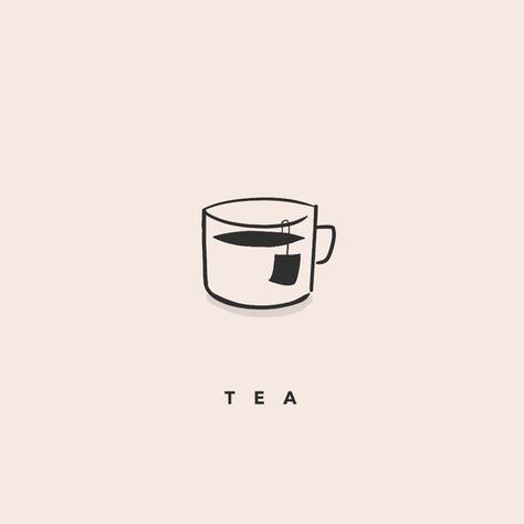 Tea Vibes, Tea Mug Tattoo, Tea Icon, Tea Cup Logo, Tea Cup Aesthetic Drawing, Tea Drawing, Tea Minimalist Drawing, Cup Of Tea Doodle, Coffee Art Drawing