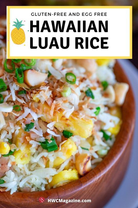 Luau Rice, Hawaiian Side Dishes, Luau Food, Rice Side Dish Recipes, Hawaiian Dishes, Side Dishes For Chicken, Rice Side, Hawaii Food, Rice Side Dishes