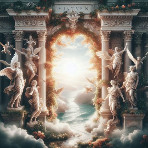 Athena Background, Olympus Background, Zeus Background, Mythology Background, Olympus Tattoo, Bronze Background, Stairs To Heaven, Cd Cover Design, Church Backgrounds