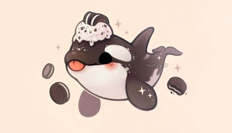 Embedded Orca Whale, Cute Animal Drawings Kawaii, Kawaii Animals, Cute Animal Drawings, Kawaii Drawings, Cute Doodles, Cute Kawaii, Sharks, Animal Drawings