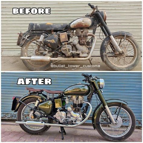 Old Royal Enfield, Pehla Pyaar, Bullet 350, Classic 350 Royal Enfield, Barn Owl Tattoo, Old Bullet, Royal Enfield India, Bullet Bike Royal Enfield, Custom Motorcycles Bobber