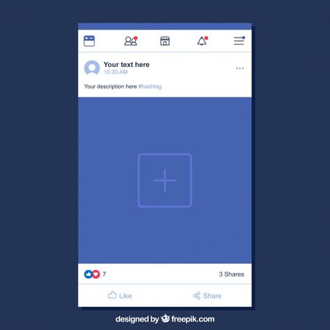 Facebook mobile post with flat design Free Vector | Free Vector #Freepik #vector #freedesign #freetechnology #freefacebook #freephone Facebook Post Mockup, Facebook Text, Facebook Background, Interactive Facebook Posts, Facebook Frame, Facebook Post Design, Phone Template, Facebook Templates, Facebook Post Template