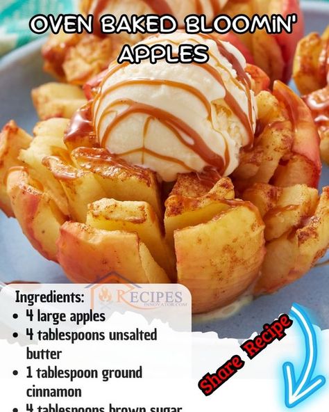 Bloomin Apple Recipe, Blooming Apple Recipe, Cooking Apple Recipes, Bloomin Apples, Blooming Apple, Best Apple Recipes, Apple Recipes Healthy, Bloomin Onion, Apple Dessert