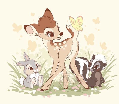 Bambi Tattoo, Summer Child, Bambi Art, Bambi Disney, Cat Anatomy, Disney Fanart, Cuddly Toy, Sweet Summer, Disney Fan Art