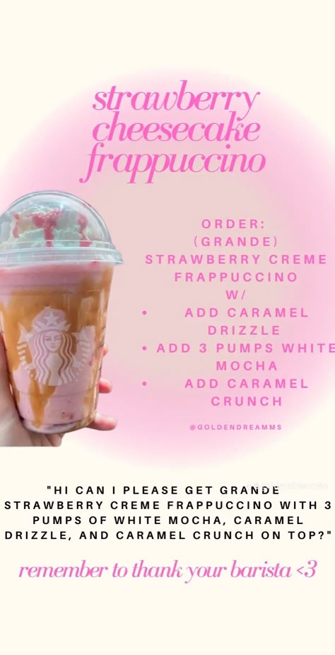 Starbucks Specialty Drinks, Starbucks Copycat Recipes Drinks, Starbucks Drink Menu, Starbucks Secret Menu Recipes, Cold Starbucks Drinks, Starbucks Strawberry, Secret Starbucks Recipes, Starbucks Drinks Diy, Iced Starbucks Drinks