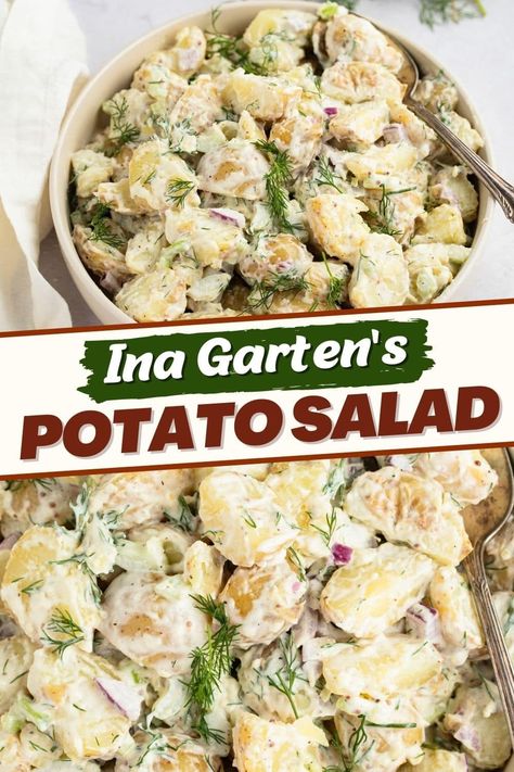 With Ina Garten’s potato salad, your next BBQ will be a hit! There may be thousands of potato salad recipes online, but Ina's will always be the best. Ina Garten's Potato Salad, Ina Gartens Potato Salad, New England Potato Salad, Salad With Roasted Potatoes, Olive Potato Salad, Ina Garten Potato Salad Recipe, Ina Garden Potato Salad, Recipe Potato Salad, Potato Salad For 2