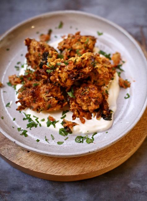 Carrot and kimchi fritters | Otago Daily Times Online News Kimchi Fritters, Vegetarian Pie, Lentil Fritters, Veggie Fritters, Online News, Fresh Ginger, Kimchi, Tandoori Chicken, Wine Recipes