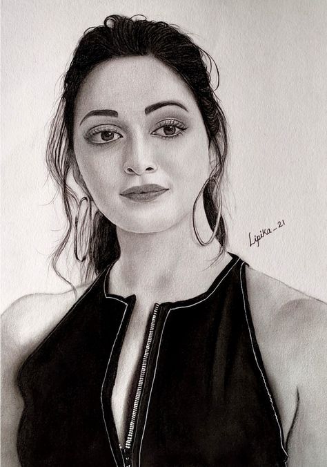 Kiara Advani Sketch, Bollywood Sketch, Simple Objects, Sketch Board, Ab De Villiers Photo, Illusions Art, Pencil Drawing Images, Pencil Portrait Drawing, Aari Designs