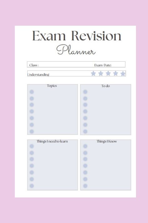 Master Your Exams with Our Exam Revision Planner Insert! 📖 Exam Planner Template, Revision Tracker, Exam Revision Planner, Exam Tracker, Revision Timetable Template, Revision Planner, Revision Timetable, Romanticise School, Exam Planner