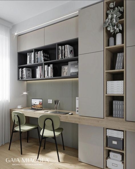 Home Office Desk With Storage, Home Office Cabinet Design, Working Room Design Home, Study Table With Book Shelf Design, Contemporary Study Room Design, Modern Study Table With Storage, Study Table Ideas Modern, Simple Study Room, Minimalistic Home Office