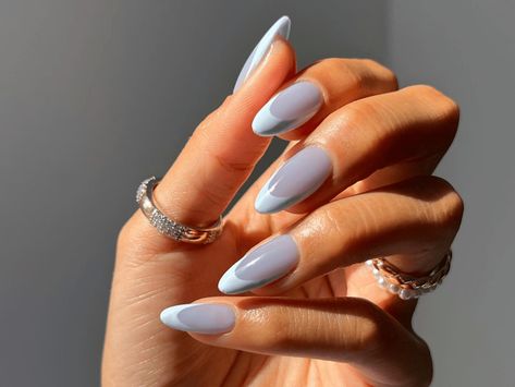 16 Two-Tone French Nail Ideas That Put a Colorful Spin on the Minimalist Mani — Byrdie French Nail Ideas, French Manicures, French Nail, White Tip, The Minimalist, Nail Polishes, French Manicure, French Nails, Nail Ideas