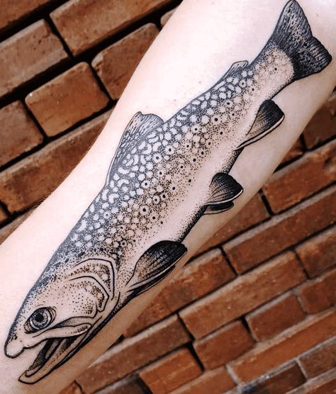 Lake Trout Tattoo, Brooke Trout Tattoo, Cutthroat Trout Tattoo, Steelhead Tattoo, Trout Tattoos For Men, Trout Tattoo Design, Brook Trout Tattoo, Appalachia Tattoo, Sierra Tattoo