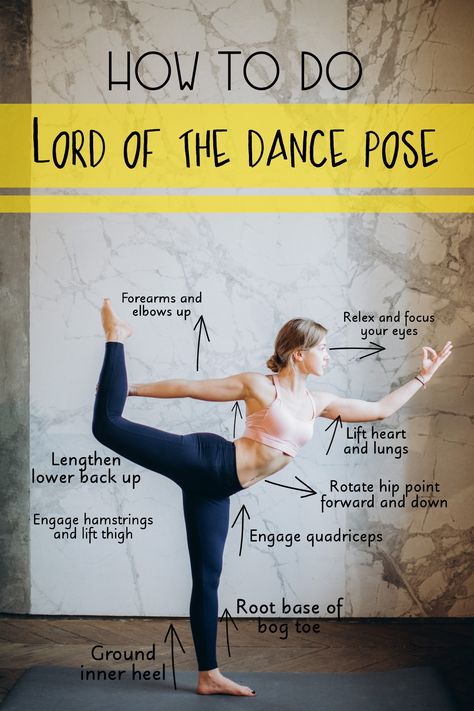 How to do LORD OF THE DANCE POSE | Yoga Pose Tutorial, Instruction Shiva Pose Yoga, Lord Of The Dance Pose, Balancing Pose, Pose Tutorial, Shiva Yoga, Standing Yoga Poses, Dancers Pose, Lord Of The Dance, Dancing Shiva