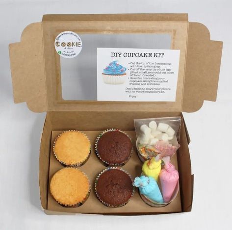 Cupcake Diy Kit, Decorate Your Own Cupcake Kit, Chocolate Boxes Packaging, Cupcake Business Ideas, Baking Packaging Ideas, Baking Business Ideas, Decorate Your Own Cupcake, Diy Cupcake Kit, Cupcakes For Sale