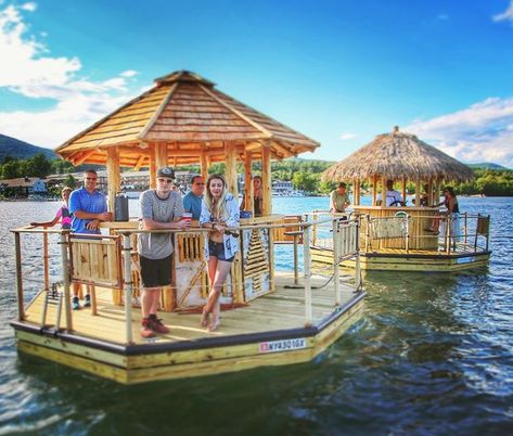 Floating Tiki Bar, Tiki Boat, Floating Restaurant, Wasaga Beach, Lake Boat, Gorgeous Scenery, Charter Boat, Metro Detroit, Lake George