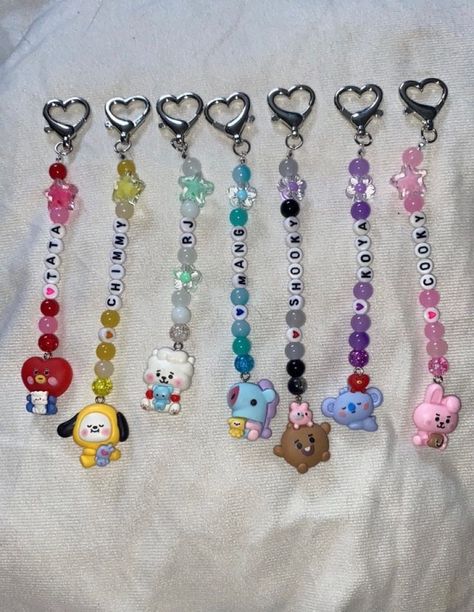 Bt21 Keychain, Tata Bt21, Bts Keychain, Kpop Accessories, Wild Wolves, Bts Bracelet, Army Accessories, Anting Manik, Bts Clothing