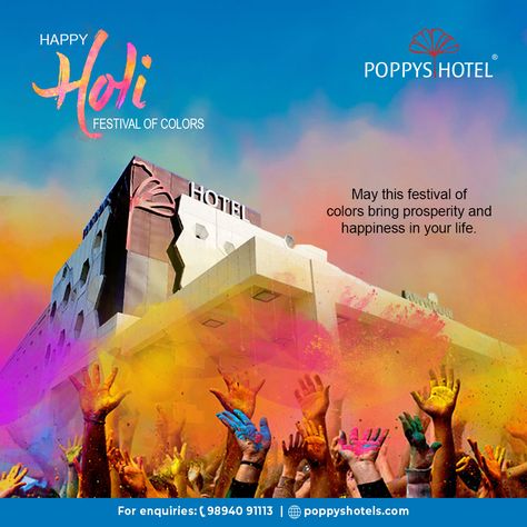 May the festival of colors brighten your life with happiness, health, and success. From the team at Poppys Hotel, we wish you and your family a happy and colorful Holi. . . For enquiries: 9894091113 Https://poppyshotels.com . . . . #holi #happyholi #happyholi2023 #india #holifestival #festival #colours #colors #festivalofcolors #indianfestival #color #holifestivalofcolours #holiatpoppys #weatpoppys #Poppys #PoppysHotels Holi Festival Of Colours, Festival Of Colors, Holi Wishes, Hanuman Pics, Holi Festival, Color Festival, Food Packaging Design, Happy Holi, Madurai