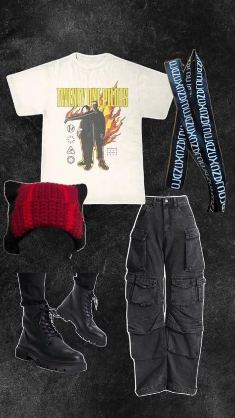 Twenty One Pilots Tour, Concert Outfit Men, Twenty One Pilots Concert, Twenty One Pilots Wallpaper, Twenty One Pilots Aesthetic, Old Outfits, Top Band, Concert Fits, One Pilots