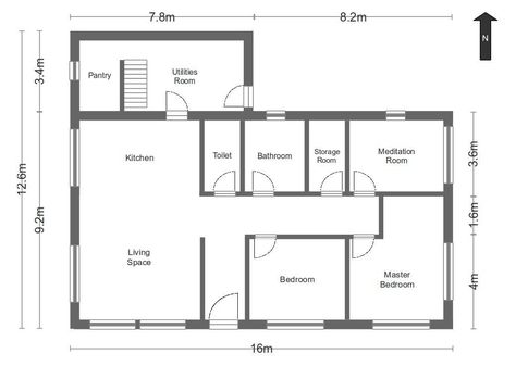 22 House Design With Floor Plans You Will Love - Simple Design House 9A3 House Open Floor Plans, Floor Plans Small House, Floor Plans Open Concept, Open Farmhouse, Simple Small House, Floor Plans Open, Floor Plans Farmhouse, Small House Kitchen Ideas, Master Suite Floor Plan