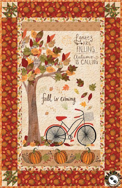 Autumn Road Free Quilt Pattern Quilts From Panels, Pumpkin Quilt Pattern, Road Quilt, Quilting With Panels, Temperature Quilt, Pumpkin Quilt, Quilting Ideas Patterns, Autumn Quilt, Autumn Quilts