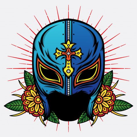 Traditional Tattoo Vector, Biker Logo Design, Mexican Wallpaper, Pointillism Tattoo, Wwe Art, Black Panther Tattoo, Japanese Tiger Tattoo, Wrestling Mask, Mexican Mask